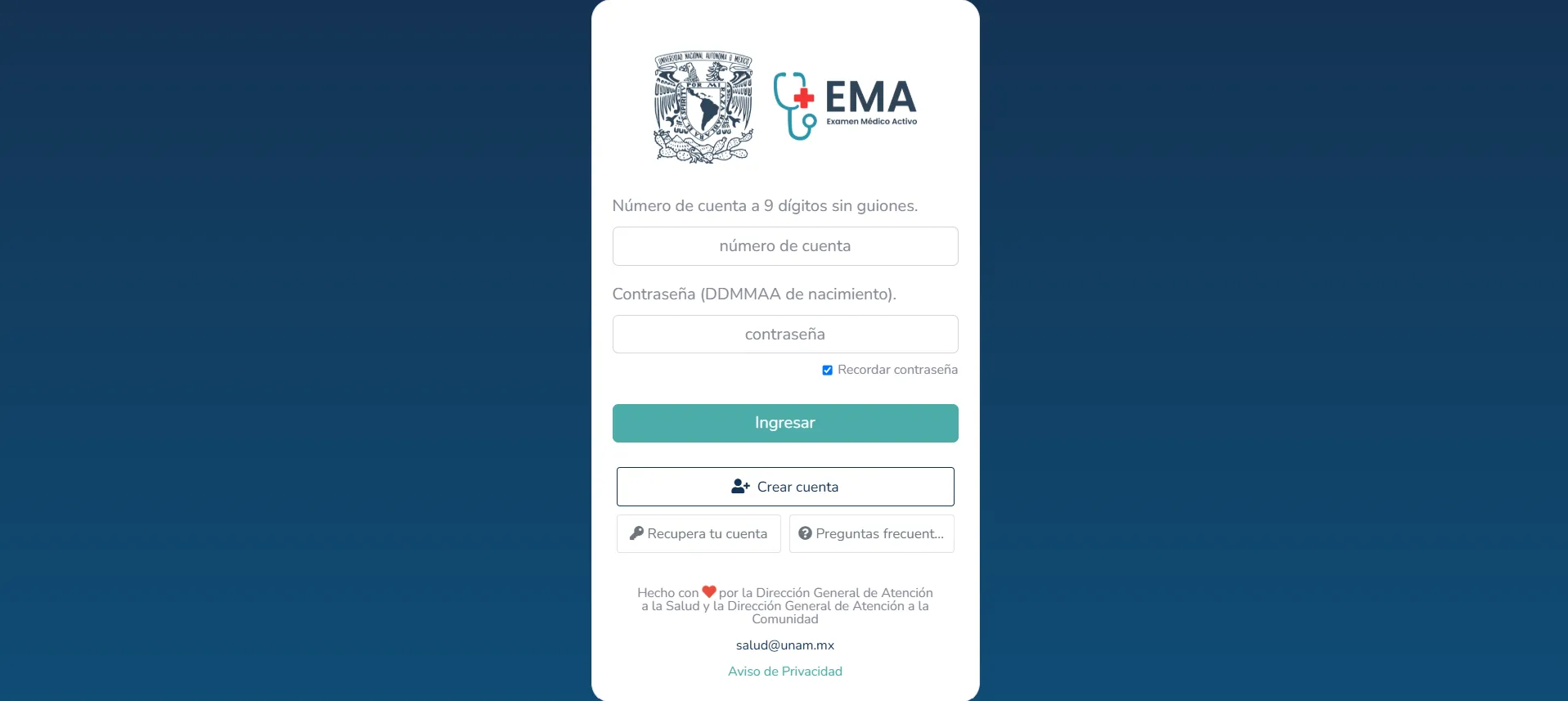 Portada del Examen Médico Activo